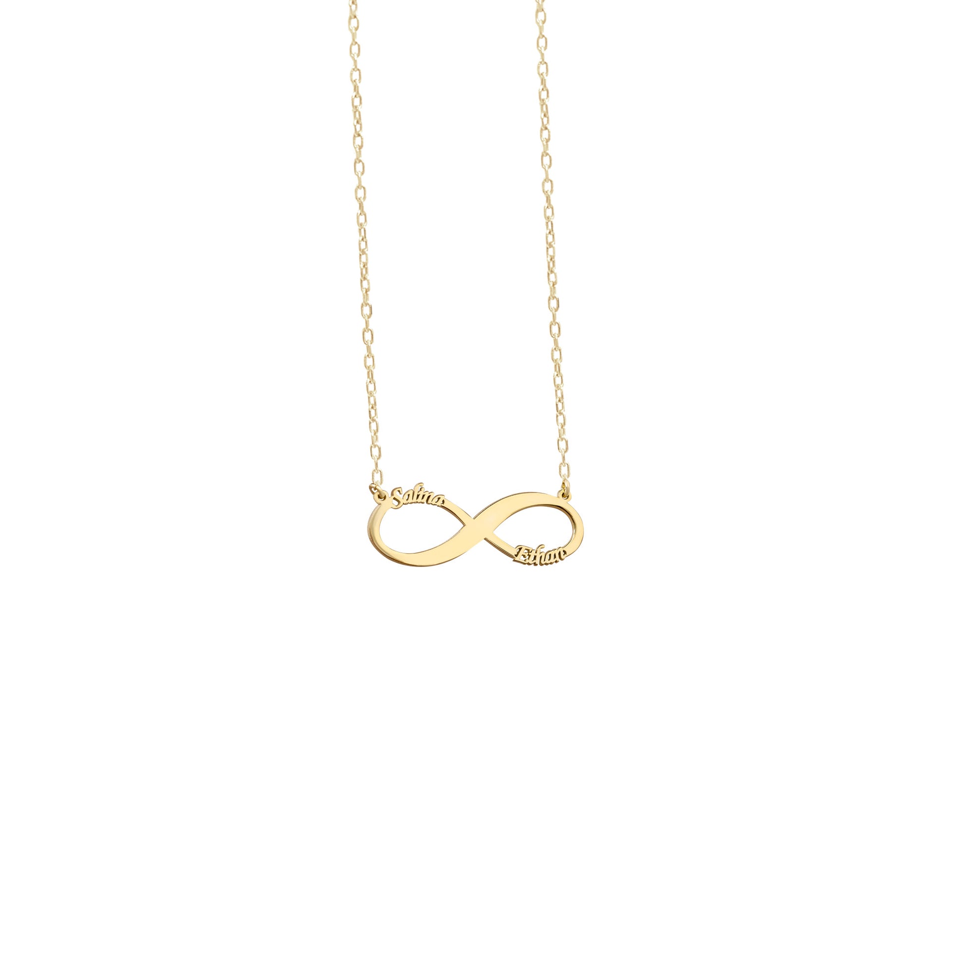 925 Sterling Silver Infinity Two Name Necklace