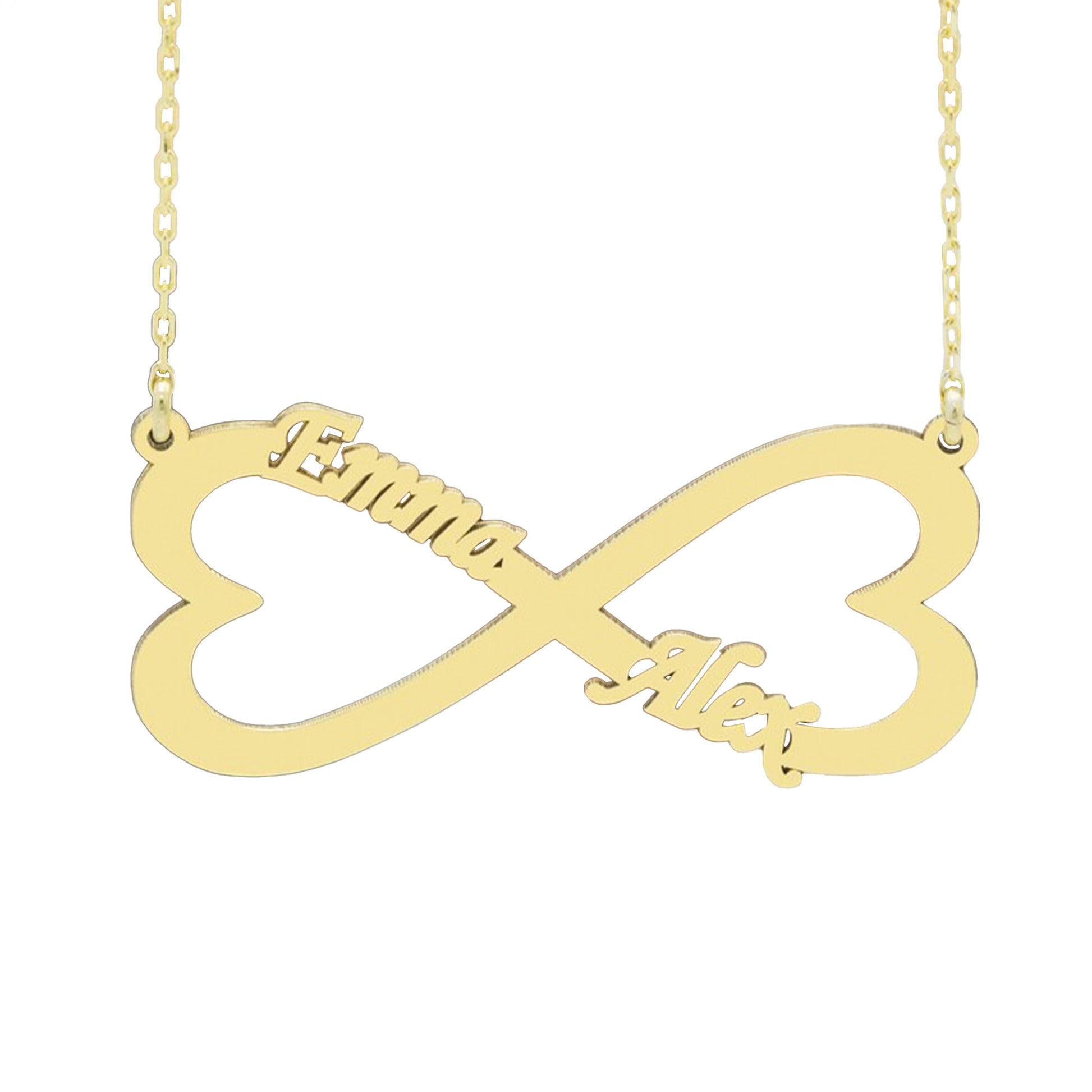 925 Sterling Silver Heart Shaped Infinity Name Necklace
