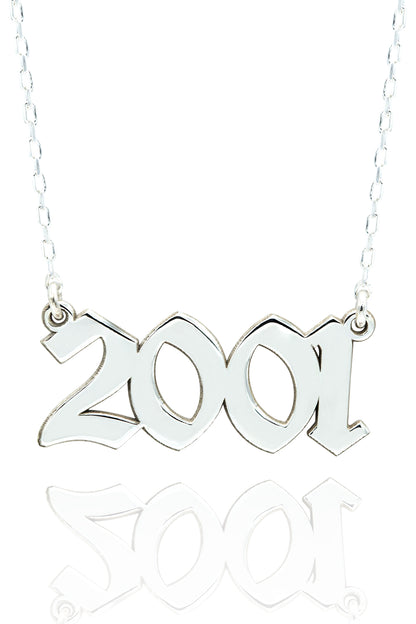 Old English Number Necklace