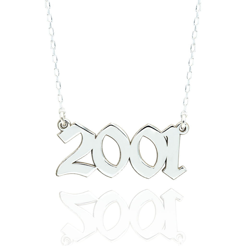 Old English Number Necklace