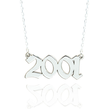 Old English Number Necklace