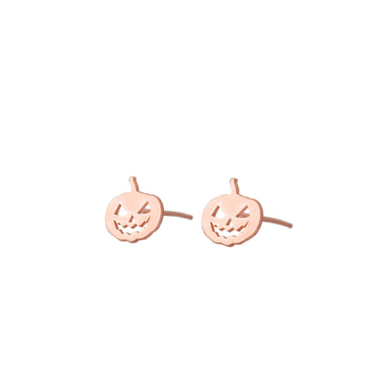 925 Sterling Silver Pumpkin Studs Earrings
