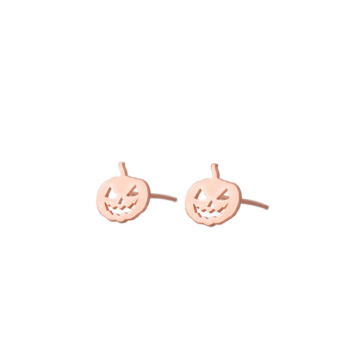 925 Sterling Silver Pumpkin Studs Earrings