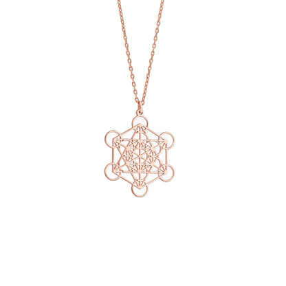 925 Sterling Silver Gold Metatron Necklace