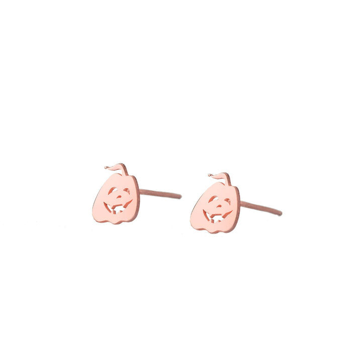 925 Sterling Silver Pumpkin Studs Earrings