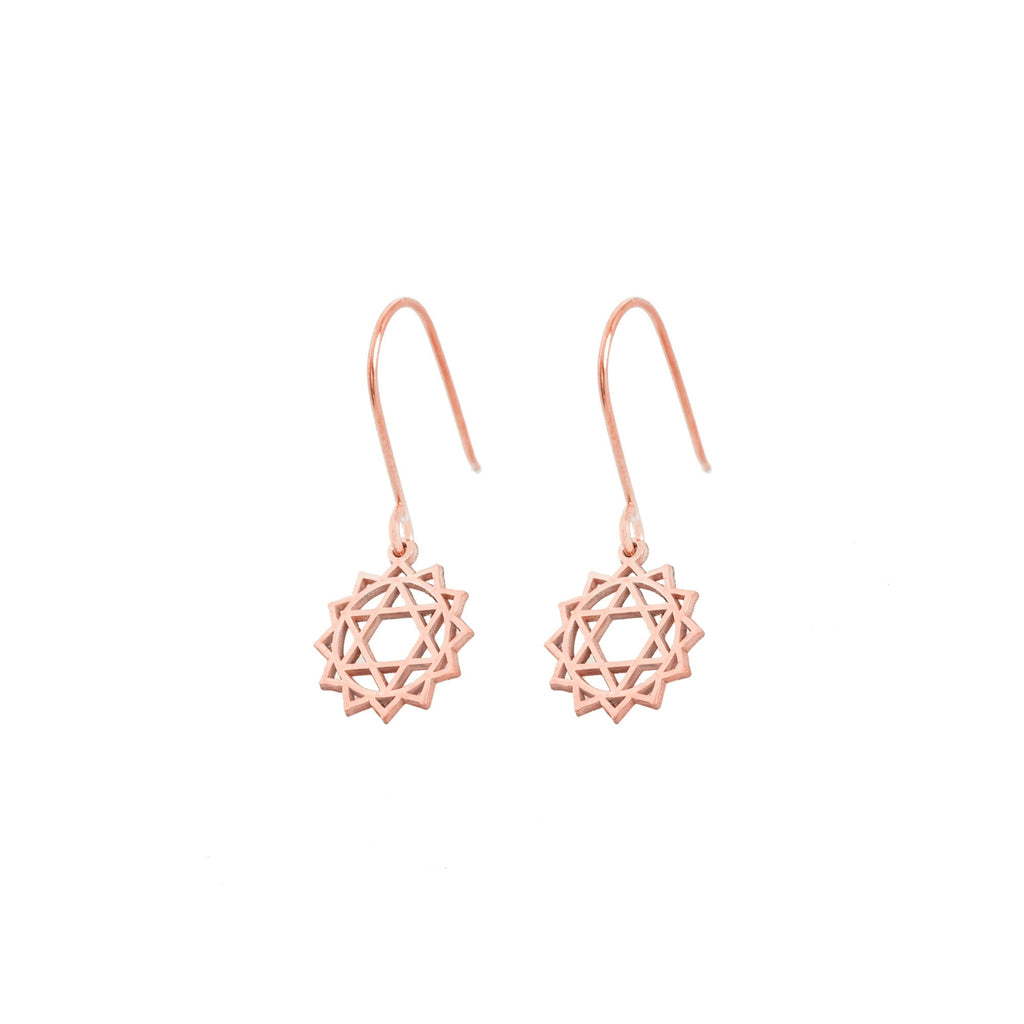 925 Sterling Silver Silver Heart Chakra Earring