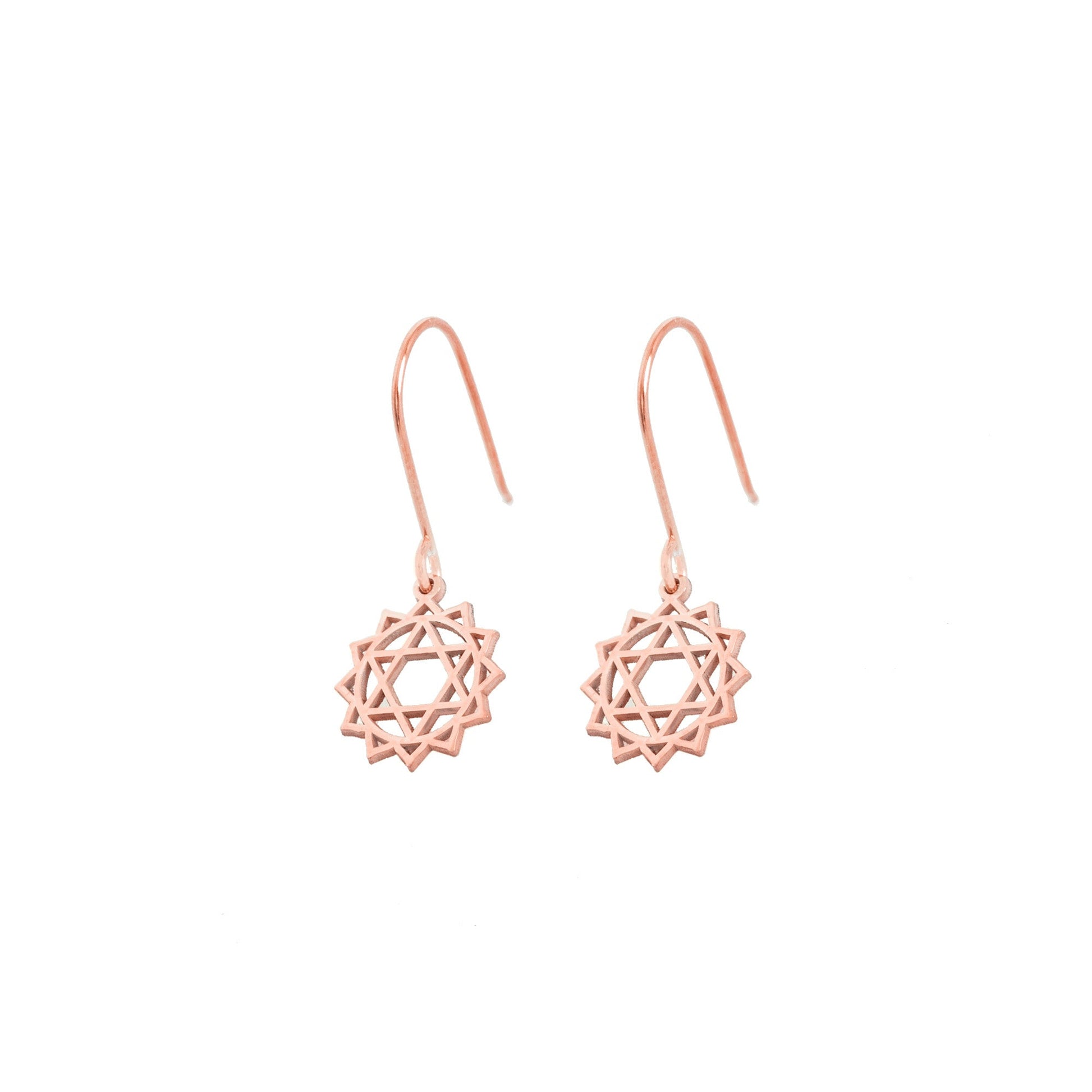925 Sterling Silver Silver Heart Chakra Earring