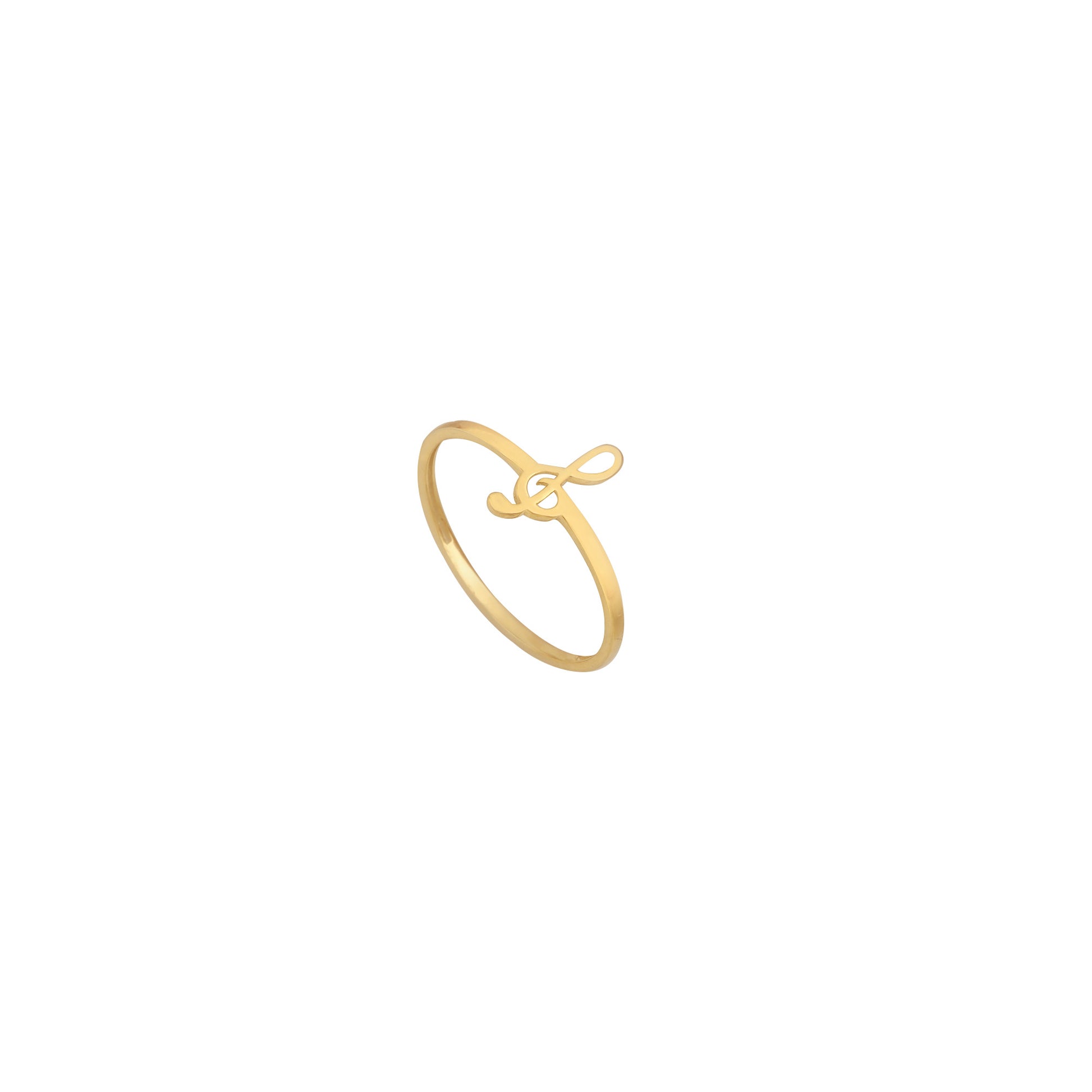 925 Sterling Silver Tiny Treble Clef Ring