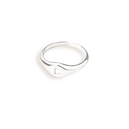 925 Sterling Silver Baguette Diamond Pave Signet Ring