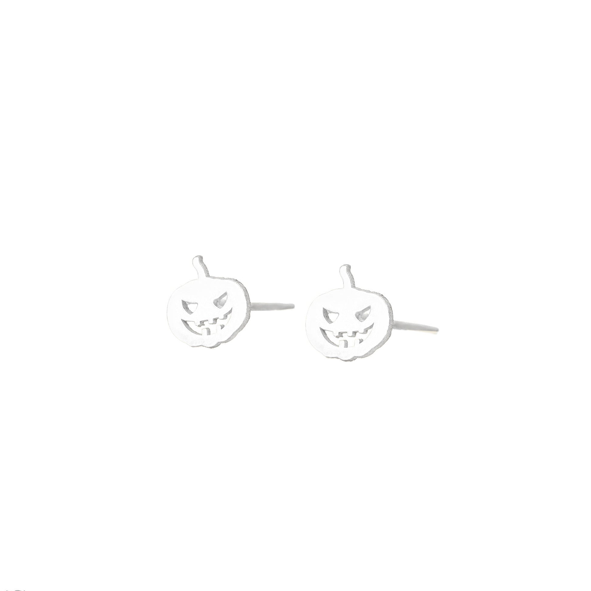 925 Sterling Silver Pumpkin Studs Earrings