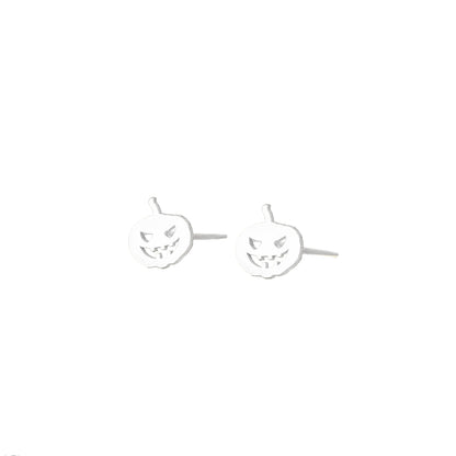 925 Sterling Silver Pumpkin Studs Earrings