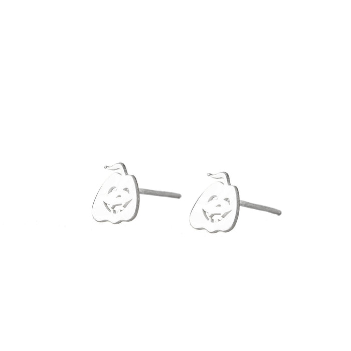 925 Sterling Silver Pumpkin Studs Earrings