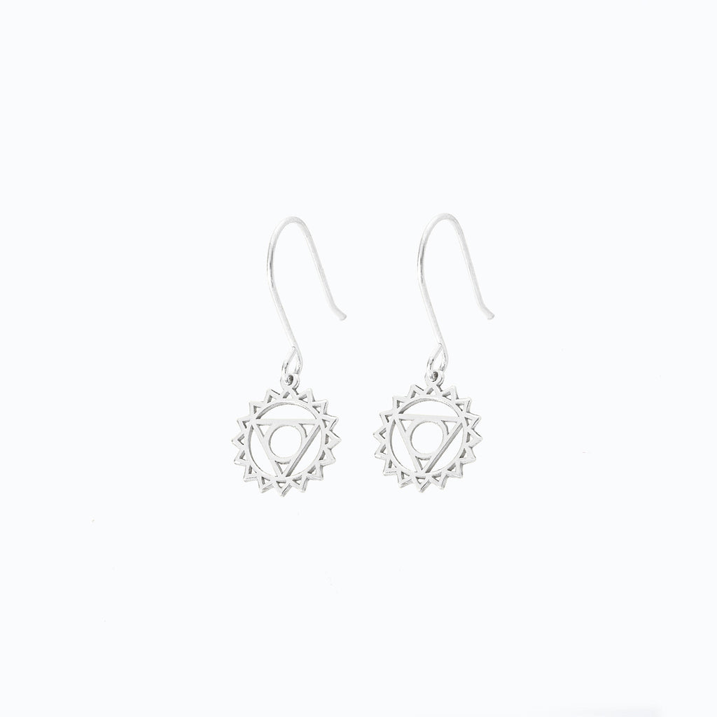 925 Sterling Silver Throat Chakra Earring