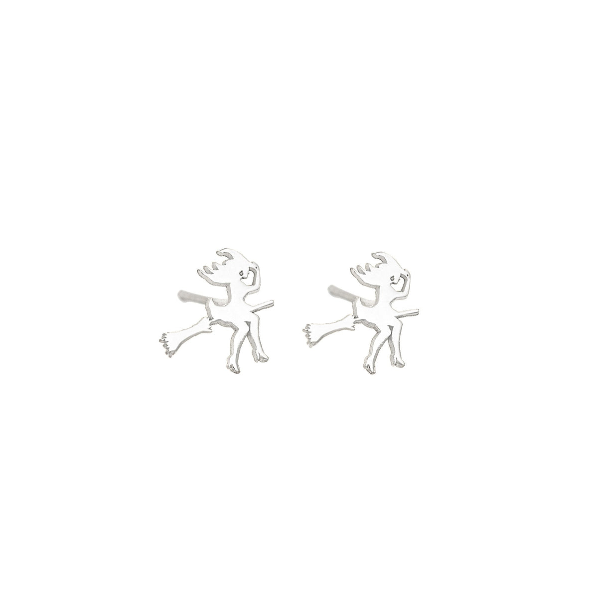 925 Sterling Silver Beautiful & Ugly Witch Studs Earrings