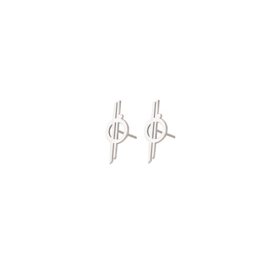 Chandrila Star Line Stud Earrings · Valentine's Day Gift · Halcyon Stud Earrings · 18K Gold Star Wars Earrings · Geek Gift for Him