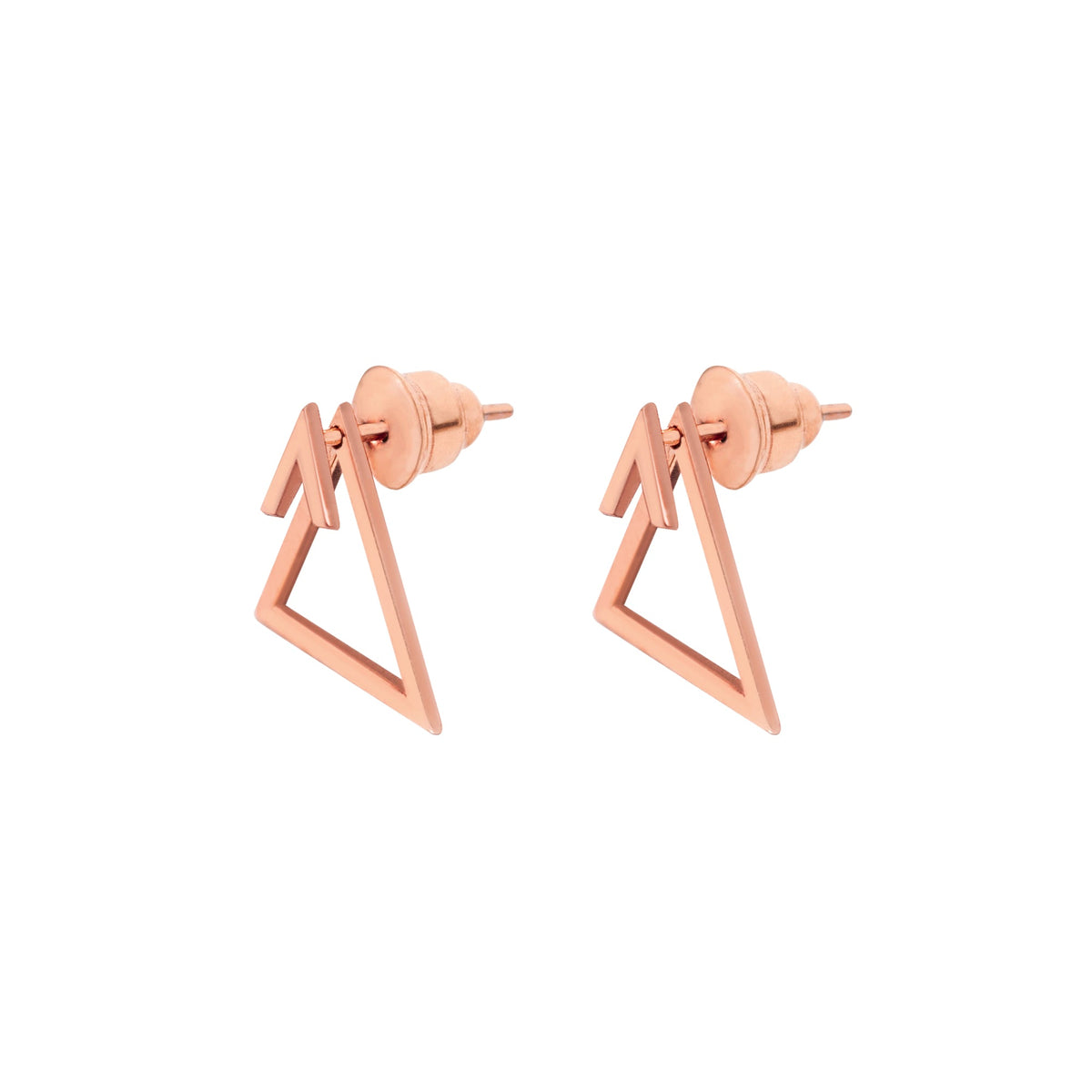 925 Sterling Silver Triangle Ear Jacket Earrings