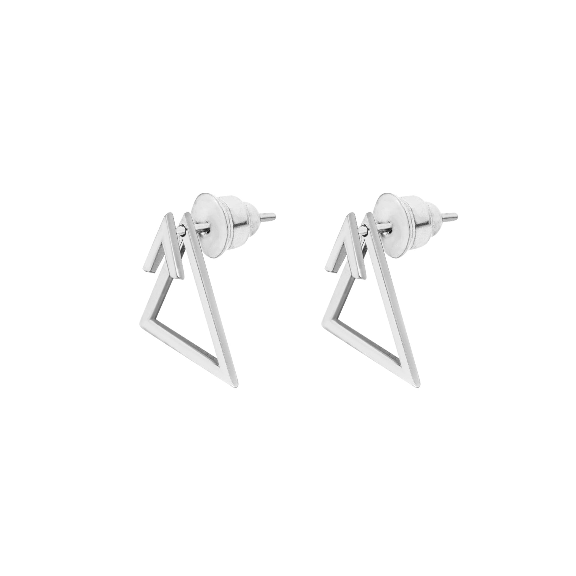 925 Sterling Silver Triangle Ear Jacket Earrings