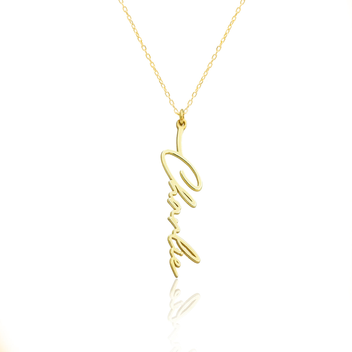 925 Sterling Silver Personalized Vertical Name Necklace