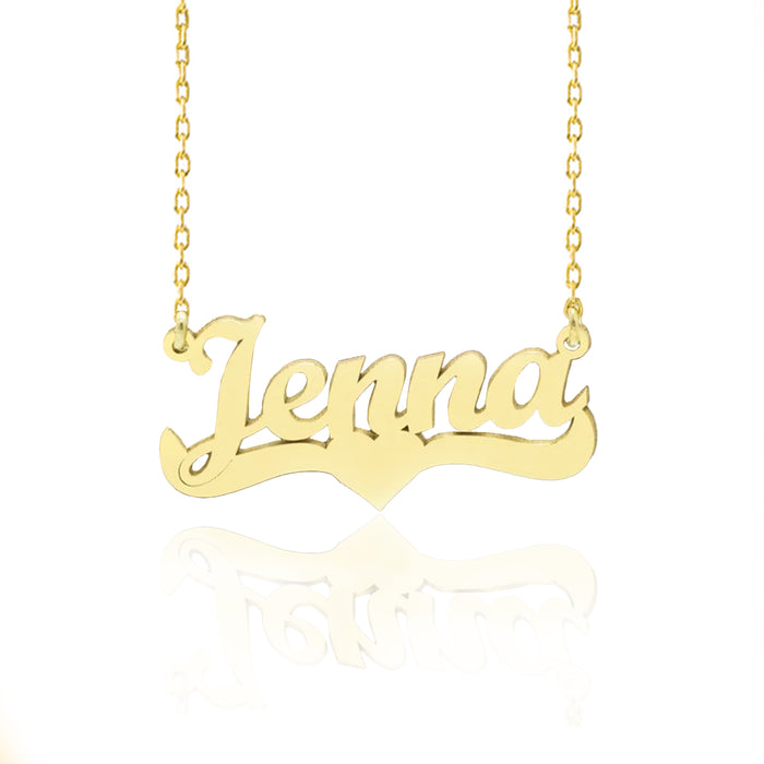 925 Sterling Silver Personalized Name Necklace with Heart