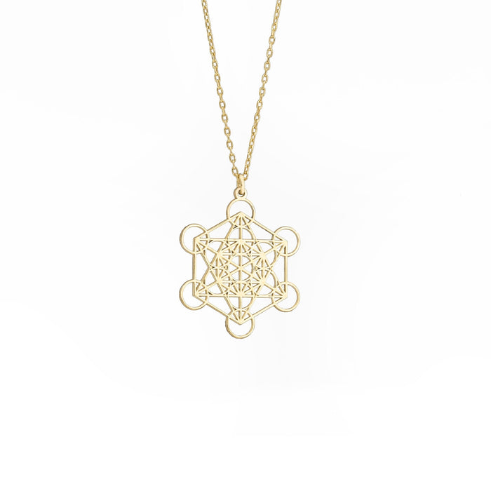 925 Sterling Silver Gold Metatron Necklace