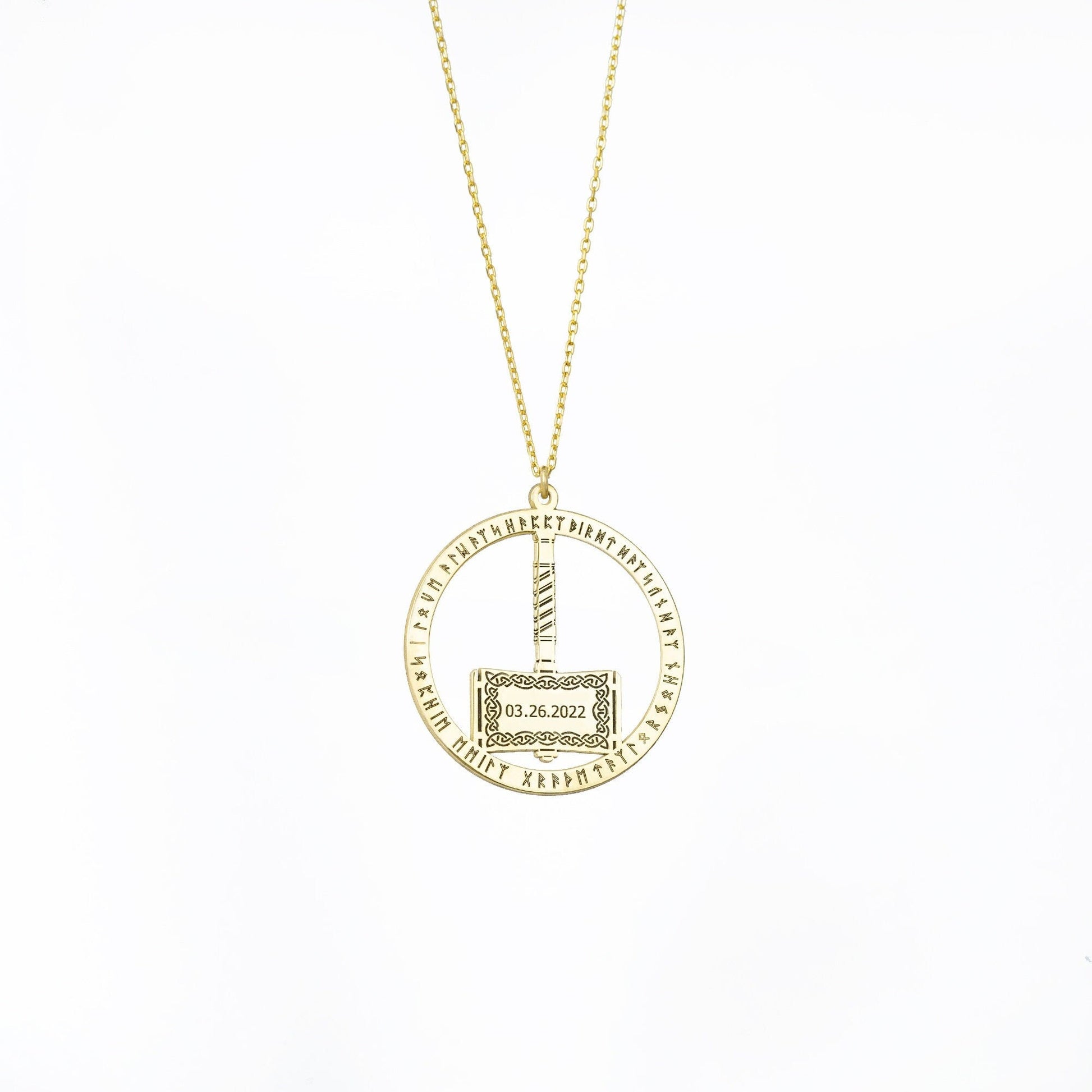 925 Sterling Silver Thor Viking Hammer Norse Pendant