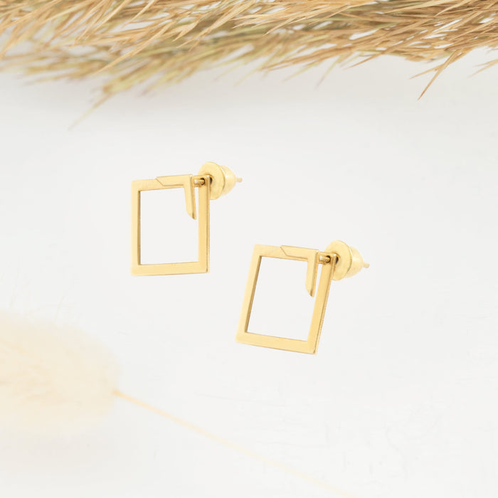 Square Ear Jacket Earrings