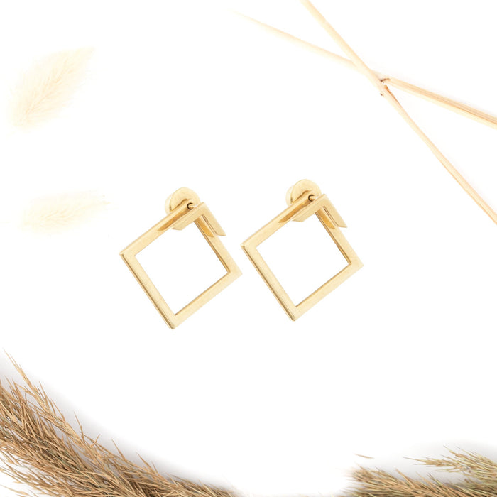 Square Ear Jacket Earrings