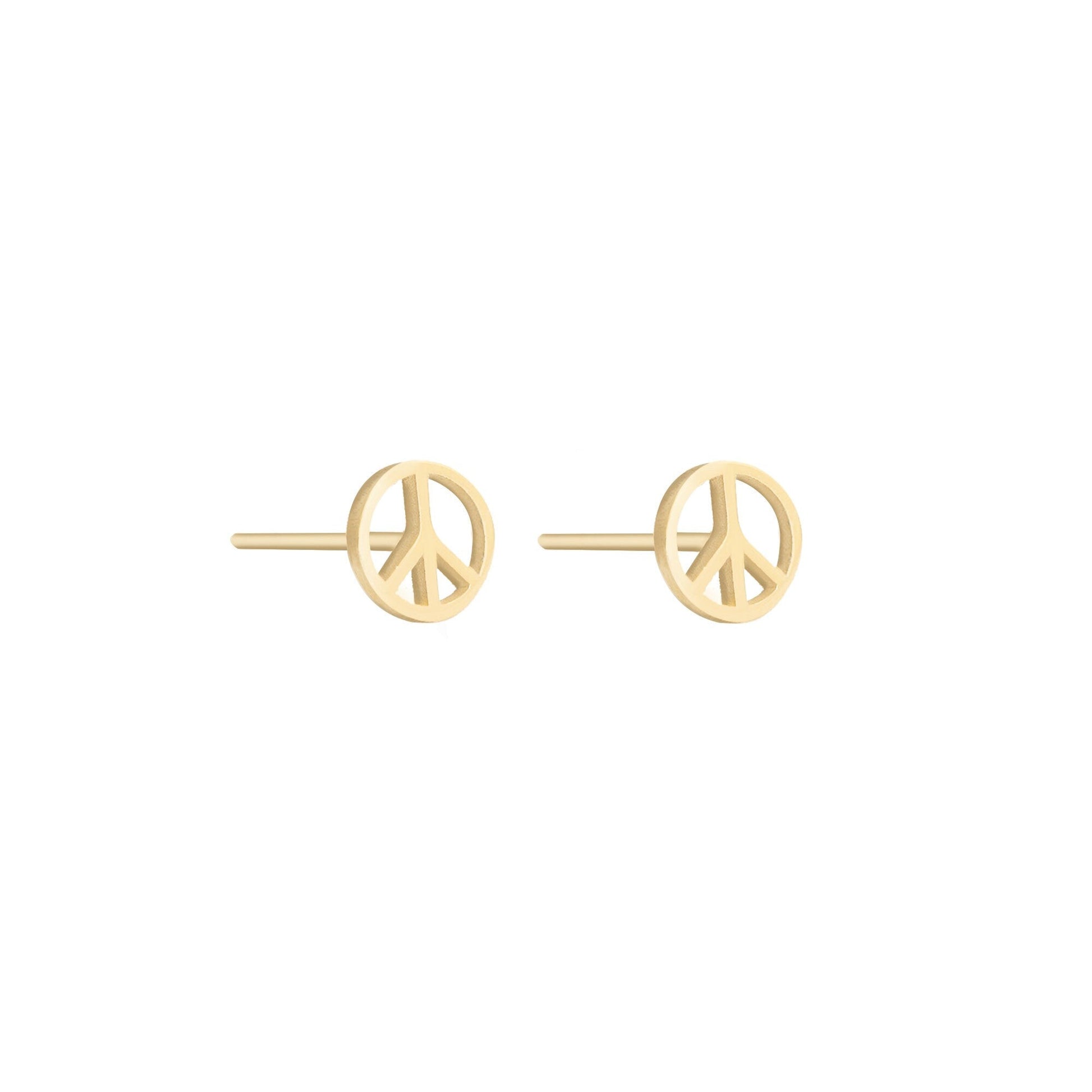 925 Sterling Silver Tiny Peace Sign Earrings