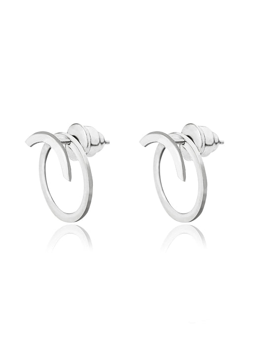 925 Sterling Silver Ear Jacket Round Earrings