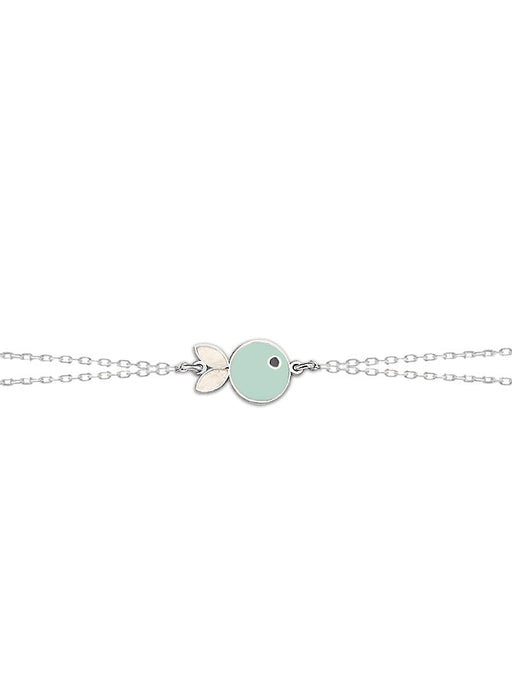 925 Sterling Silver Fish Enamel Anklet