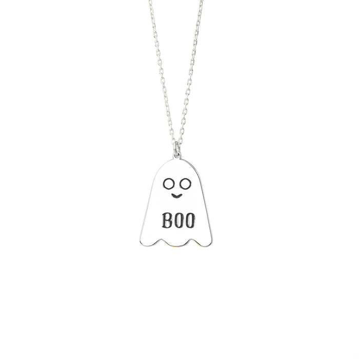 925 Sterling Silver Spooky Boo Necklace